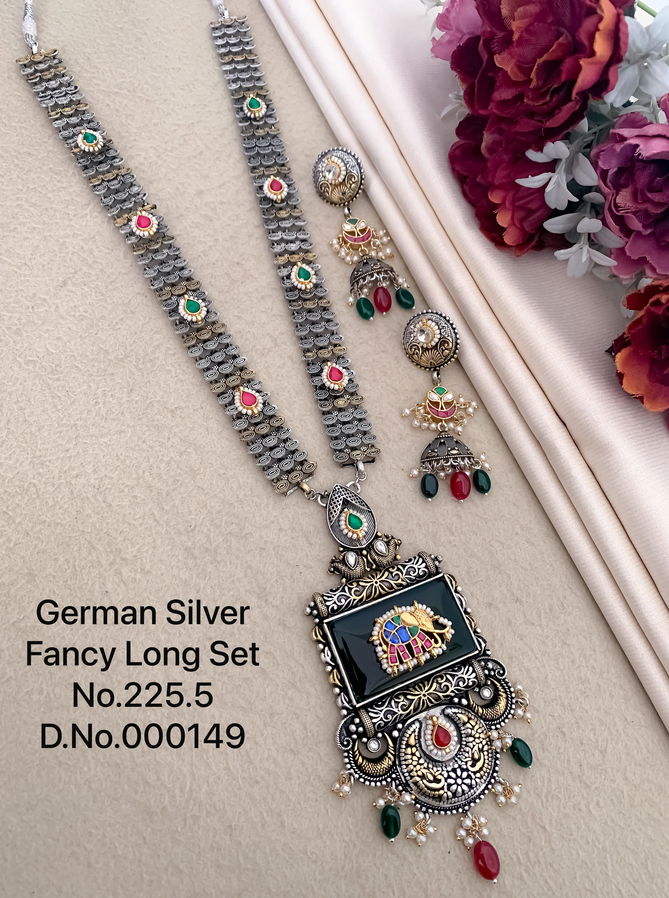 Designer German Silver Fancy Long Set Wholesale Price In Surat
